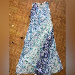 Komarov Floral Maxi Dress in Blue and Purple